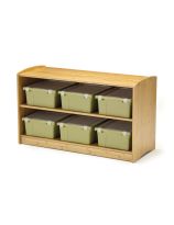 Bamboo Shelving Unit with Sage Tubs