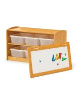 Hide-Away Shelf with Clear Tubs