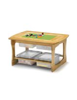 Bamboo Sensory and Construction Bricks Table with Clear Tubs