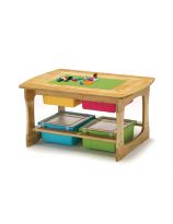 Bamboo Sensory and Construction Bricks Table with Vibrant Mixed Tub Combo