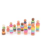 Rainbow Wooden Community People - 75 Pieces