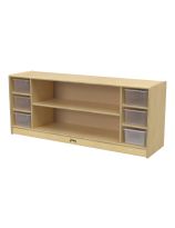 Jonti-Craft&reg; Wooden Combo Bin Toy Storage Bookshelf With 6 Clear Cubbie Trays