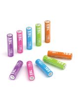 EBL&reg; Rainbow AAA Rechargeable Batteries 1.2V 1100mAh - Pack of 10
