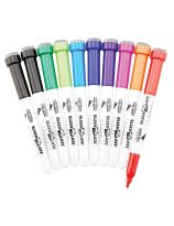 Marqueurs effaçables à sec, avec brosses - Ensemble de 10 de couleurs assorties