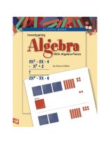 Investigating Algebra with Algebra Pieces - Resource Guide