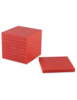Spectrum Opaque Base Ten Blocks, 10's Flats - Red, Pack of 10