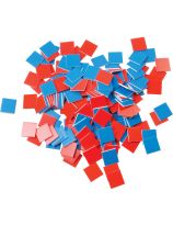 Tuiles carrées rouge/bleu - Paquet de 100