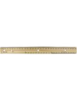 Wood School Ruler with Metal Edge - 30 cm