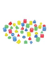 Geometric Solids Hollow Plastic Set - 40 Pieces - Clear