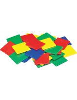 Tuiles de couleur minces (400) dans un contenant de plastique réutilisable