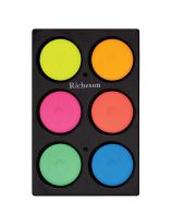 Richeson Tempera Colour Blocks - Set of 6 Fluorescent Colour Blocks with Palette