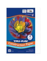 Tru-Ray&reg; Fade Resistant Construction Paper - 50 Sheets - 23 cm x 30 cm (9" x 12") - White