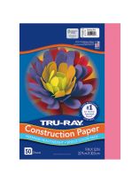 Tru-Ray&reg; Fade Resistant Construction Paper - 50 Sheets - 23 cm x 30 cm (9" x 12") - Shocking Pink