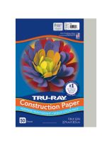 Tru-Ray&reg; Fade Resistant Construction Paper - 50 Sheets - 23 cm x 30 cm (9" x 12") - Grey
