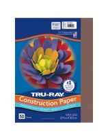 Papier construction Tru-Ray® résistant à la décoloration, 50 feuilles de 23 cm x 30,5 cm - Brun foncé