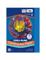 Tru-Ray&reg; Fade Resistant Construction Paper - 50 Sheets - 23 cm x 30 cm (9" x 12") - Blue