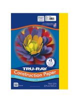 Tru-Ray&reg; Fade Resistant Construction Paper - 50 Sheets - 23 cm x 30 cm (9" x 12") - Yellow