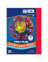 Tru-Ray&reg; Fade Resistant Construction Paper - 50 Sheets - 23 cm x 30 cm (9" x 12") - Festive Red