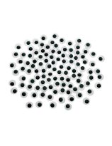 Yeux mobiles noir et blanc, à coller, 10 mm - Paquet de 100