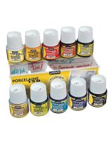 Peinture Pébéo Porcelaine 150 pour le vitrail, 45 ml -  Ensemble de 10 pots - Couleurs assorties