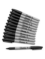 Sharpie&reg; Fine-Point Markers - Black, Box of 12