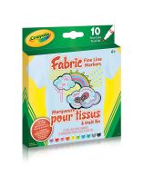 Marqueurs à tissu Crayola®, trait fin - Boîte de 10