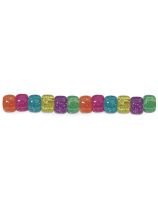Jelly Sparkle Pony Beads - 9 mm x 6 mm