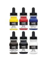 Ensemble de 6 bouteilles d'encre acrylique Liquitex&reg; Ink! - 30 ml (1 oz) - Couleurs essentielles