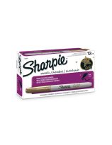 Sharpie&reg; Fine Point Metallic Permanent Markers - Gold, Box of 12