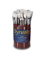 Dynasty&reg; White Taklon Brush Sets -B-820 Assorted Brush - Set of 40