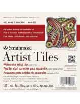 Tablette carrée de 10 feuilles de papier aquarelle Strathmore®, série 400 (140 lb) - 15 cm x 15 cm (6" x 6")
