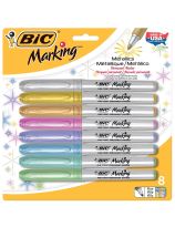 BIC&reg; Marking&reg; Permanent Markers, Metallic colours - Set of 8