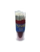 Dynasty&reg; B-1550-R White Taklon Brushes - Set of 60