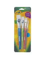 Ensemble de 4 pinceaux plats Crayola® en taklon blanc
