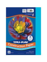Pacon&reg; Tru-Ray&reg; Sulphite Construction Paper - 76 lb. - 50 Sheets - 9" x 12" - Atomic Blue