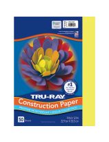 Pacon&reg; Tru-Ray&reg; Sulphite Construction Paper - 76 lb. - 50 Sheets - 9" x 12" - Lively Lemon