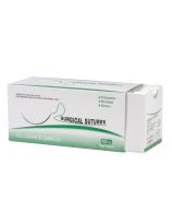 75 cm Polyester Surgical Suture Thread with Curved Needle