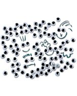 Paste-On Black & White Wiggle Eyes - 15 mm, Pack of 100