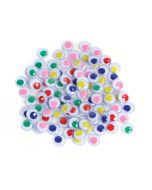 Paste-On Multicoloured Wiggle Eyes - 10mm - Pack of 100