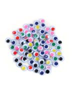 Paste-On Multicoloured Wiggle Eyes - 12mm - Pack of 100