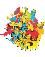 Self-Adhesive Foam Farm and Zoo Animal Shapes - 64 Pieces