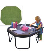 Black Tuff Tray with Stand & Grass Mat Insert