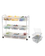 STEM Storage Cart with Clear Tubs and Lids