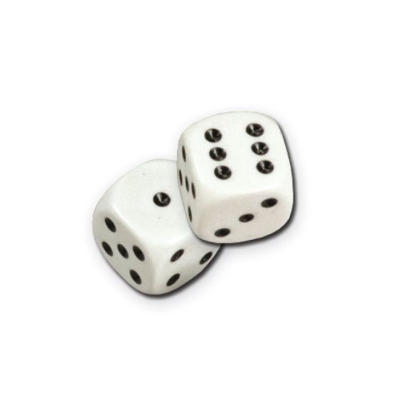 Dot Dice Cubes, White