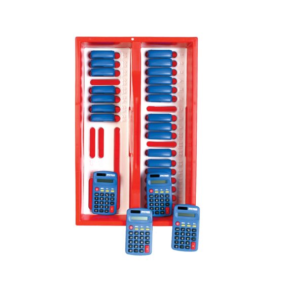 Panier CaddyStack® avec compartiments pour calculatrices