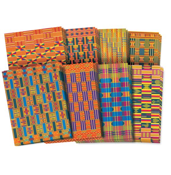 Papier aux motifs de tissus africains Roylco®, 22 cm x 28 cm (8½" x 11") - Paquet de 32 feuilles