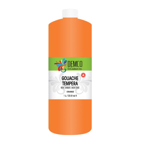 Demco EnCouleurs Tempera Paint - 1 L (34 oz) - Orange