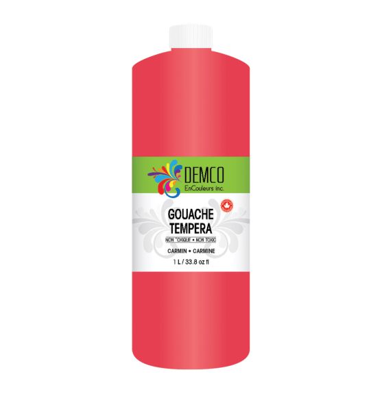 Demco EnCouleurs Tempera Paint - 1 L (34 oz) - Carmine