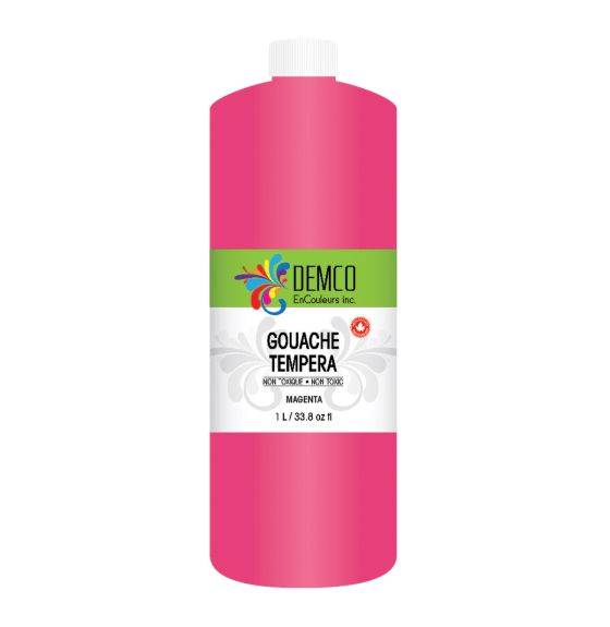 Demco EnCouleurs Tempera Paint - 1 L (34 oz) - Magenta