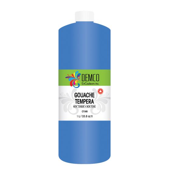 Gouache Demco&reg; EnCouleurs - Cyan, 1 L